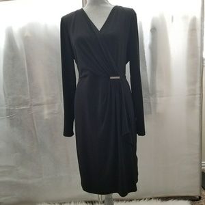 NWOT-MICHAEL KORS Women's Black Jersey Wrap Dress